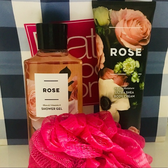 Bath & Body Works Other - BBW Rose Body Wash Cream Loofah Lot of 3 Bath & Body Works Bundle New NWT